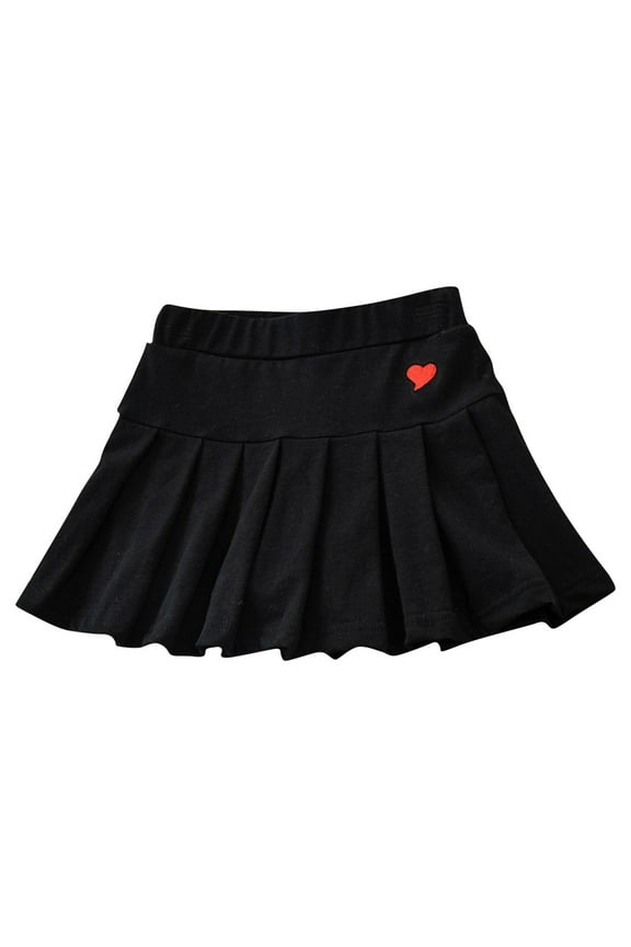 Baby Clothes Toddler Girls Tennis Skirts with Inner Shorts High Waisted Pleated Skirt Skorts Hear Print Cute Shorts
