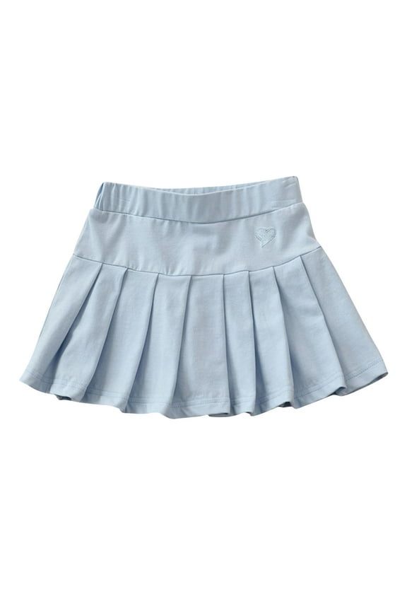 Baby Clothes Toddler Girls Tennis Skirts with Inner Shorts High Waisted Pleated Skirt Skorts Hear Print Cute Shorts
