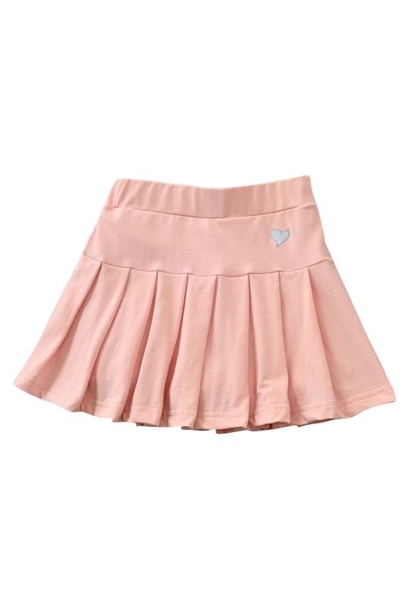 Baby Clothes Toddler Girls Tennis Skirts with Inner Shorts High Waisted Pleated Skirt Skorts Hear Print Cute Shorts