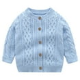 thumbnail image 1 of tarylea Baby Clothes Unisex Crew Neck Button Down Cable Knitted Sweater Solid Color Long Sleeve Fall Jackets Trendy Casual Tops, 1 of 2