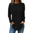 thumbnail image 1 of tarylea Basic Tops for Women Crew Neck Oversized Undershirt Long Sleeve Solid Color Loose Tops Casual Wear, 1 of 4