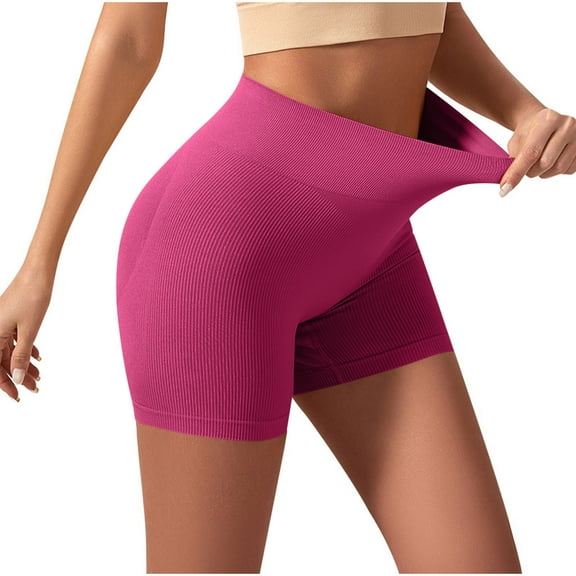 tarylea Biker Shorts for Women Ribbed Knit High Waisted Undershorts Belly Control Shapewear Shorts