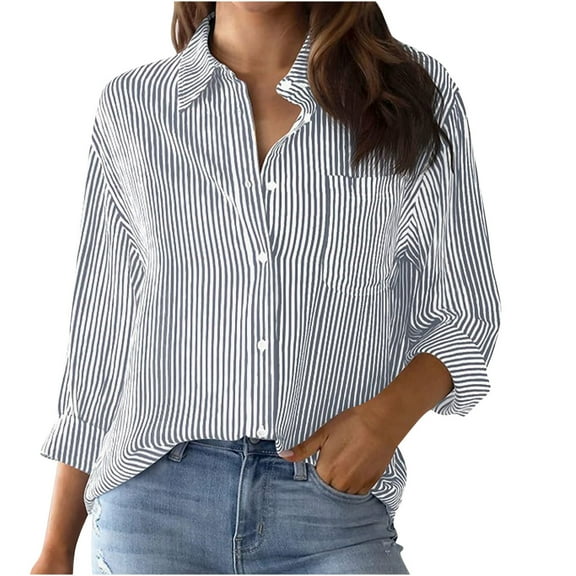 tarylea Business Casual for Women Turn down Collar Button down Shirts with Pocket Loose Basic Work Office Tops