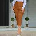 thumbnail image 1 of tarylea Capri Pants for Women High Waist Slim Fitted Leggings Solid Color Pants with Pockets Casual Trendy Office Dailywear Pants, 1 of 6