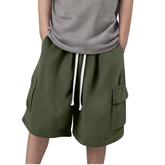 tarylea Cargo Shorts for Toddler Baby Girls Boys Drawstring Elastic Waist Shorts Wide Leg Solid Color Shorts with Pockets Casual Loose Summer Workout Athletic Shorts for 8-17 Years