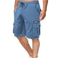 thumbnail image 1 of tarylea Cargo Shorts for Men High Rise Elastic Waist Shorts Knee Length Solid Color Shorts Casual Loose Summer Workout Dailywear Shorts, 1 of 8