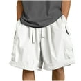 thumbnail image 1 of tarylea Cargo Shorts for Men Wide Leg Solid Color Shorts Solid Color Drawstring Shorts with Pockets Casual Loose Trendy Dailywear Shorts, 1 of 3