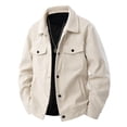 thumbnail image 1 of tarylea Corduroy Jackets for Men Long Sleeve Button down Turn down Collar Coat with Pockets Casual Fall Comfy Solid Color Tops, 1 of 8