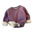 thumbnail image 1 of tarylea Crew Neck Sweatshirt for Baby Girls Boys Thick Fleece Lined Long Sleeve Pullover Solid Color Loose Tops Casual Trendy Warm Winter Toddler Tops for 2-12 Years, 1 of 3