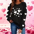 thumbnail image 1 of tarylea Crew Neck Sweatshirt for Women Heart Printed Long Sleeve Pullover Casual Loose Spring Comfy Festival Cute Blouse Tops, 1 of 8