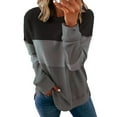 thumbnail image 1 of tarylea Crew Neck Sweatshirt for Women Long Sleeve Split Hem Color Blocked Pullover Casual Loose Dressy Fall Tops, 1 of 3