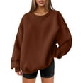 thumbnail image 1 of tarylea Crew Neck Sweatshirt for Women Oversized Long Sleeve Solid Color Pullover Loose Sports Athletic Tops Casual Dailywear, 1 of 4