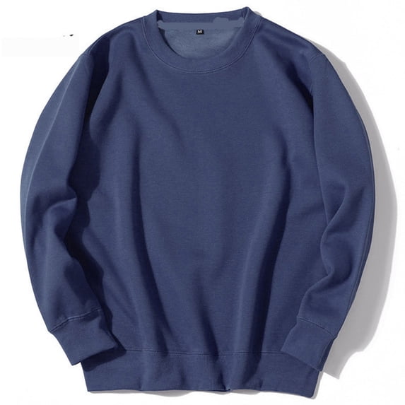 tarylea Crew Neck Sweatshirts for Men Long Sleeve Cinch Cuff Loose Pullover Casual Fall Basic Dailywear Solid Color Tops