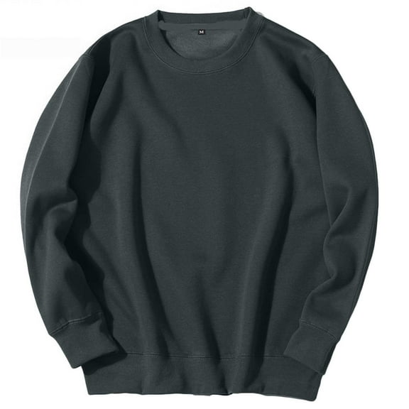 tarylea Crew Neck Sweatshirts for Men Long Sleeve Cinch Cuff Loose Pullover Casual Fall Basic Dailywear Solid Color Tops