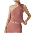 thumbnail image 1 of tarylea Crop Workout Tank Tops for Women One Shoulder Stretch Slim Fitting Athletic Yoga Sleeveless Tops with Built in Bra, 1 of 3