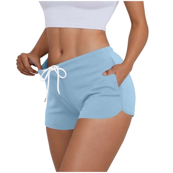 tarylea Dolphin-Shorts for Women Drawstring Waist Summer Gym Running Workout Shorts with Pockets