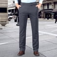 thumbnail image 1 of tarylea Dress Pants for Men Flat Front Straight Leg Stretch Trousers with Pockets Casual Plain Work Office Business Pants[31,Dark Gray], 1 of 6