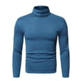 thumbnail image 1 of tarylea Fall Tops for Men Long Sleeve High Neck Slim Fitted Pullover Casual Comfy Stretch Solid Color Basic Undershirts Tops, 1 of 5