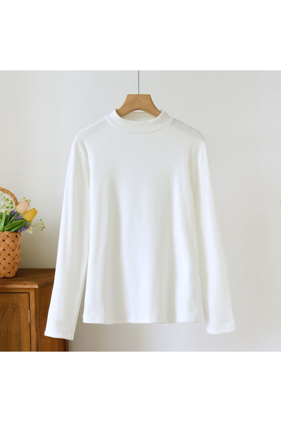 Fall Tops for Women Long Sleeve Crew Neck Pajama T-Shirt Casual Comfy Solid Color Lounge Tops