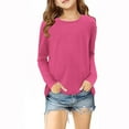 thumbnail image 1 of tarylea Girl Clothes Scoop Neck Solid Color Pullover Long Sleeve Loose Undershirts Fall Trendy Casual Basic Tops, 1 of 5