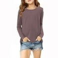thumbnail image 1 of tarylea Girl Clothes Scoop Neck Solid Color Pullover Long Sleeve Loose Undershirts Fall Trendy Casual Basic Tops, 1 of 5