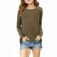 thumbnail image 1 of tarylea Girl Clothes Scoop Neck Solid Color Pullover Long Sleeve Loose Undershirts Fall Trendy Casual Basic Tops, 1 of 5