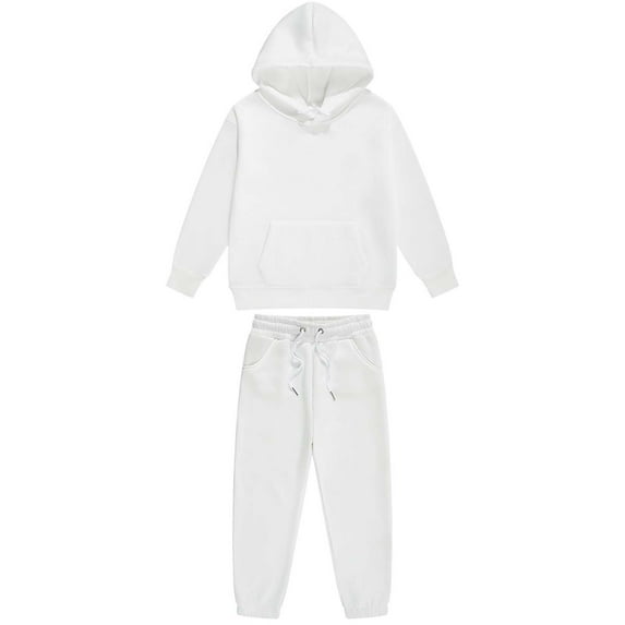 tarylea Girls Boys Clothes Athletic Hoodies with Pockets Cinch Bottom Elastic Waist Trousers Solid Color Casual Loose Sports Outfits