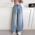 thumbnail image 1 of tarylea Girls Jeans High Rise Elastic Waist Straight Leg Pants Casual Loose Comfy Dailywear Pants with Pockets, 1 of 9