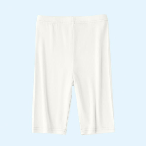 tarylea Girls Pants High Rise Elastic Waist Five Quarter Leggings Casual Comfy Stretch Solid Color Pants