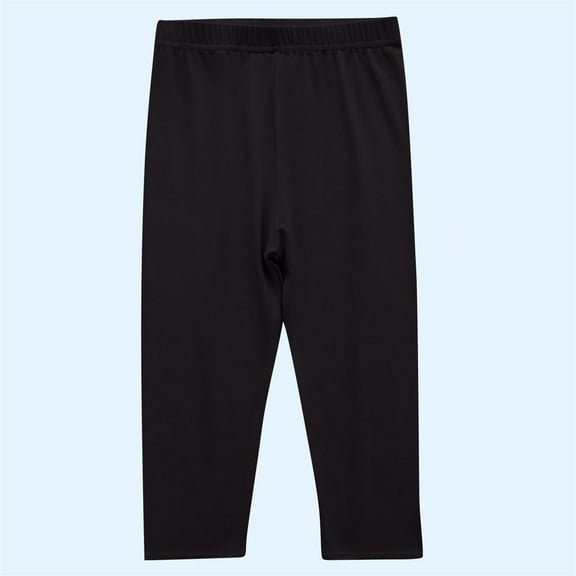 tarylea Girls Pants High Rise Elastic Waist Mid Length Pants Leggings Casual Comfy Stretch Solid Color Pants