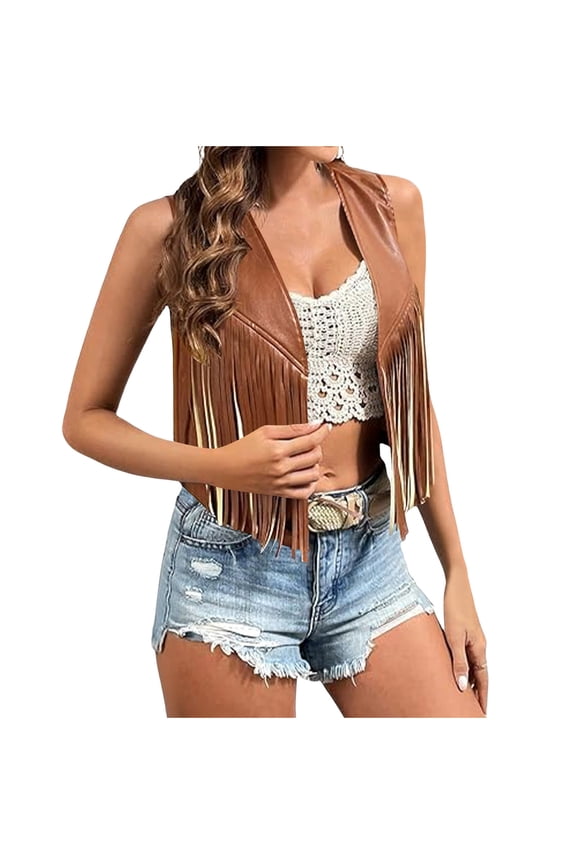 Going out Tops for Women V Neck Suede Fringe Vests Solid Color Sleeveless Crop Tops Casual Fitted Dressy Tops