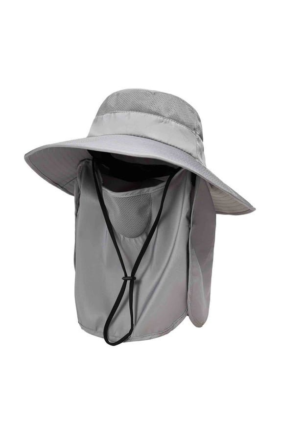 Hat for Women with Face Cover Neck Flap Mesh Patchwork Wide Brimmed Hat Mens Sunproof Outdoor Climbing Hat