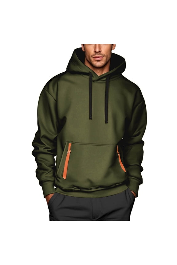 Hoodies for Men Long Sleeve Cinch Cuff Drawstring Sweatshirts with Pockets Casual Fall Adjustable Fall Comfy Pullover Tops