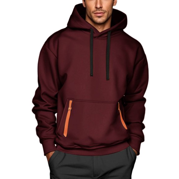 tarylea Hoodies for Men Long Sleeve Cinch Cuff Drawstring Sweatshirts with Pockets Casual Fall Adjustable Fall Comfy Pullover Tops