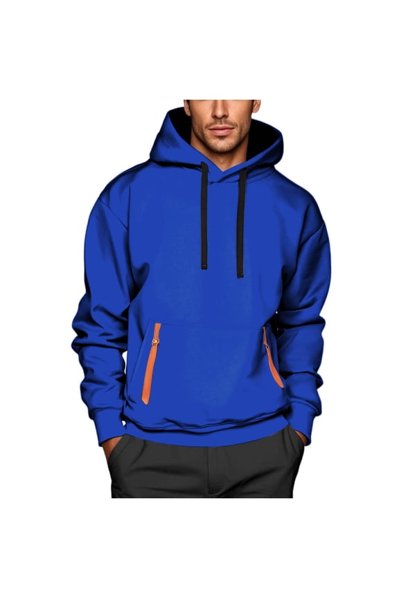 Hoodies for Men Long Sleeve Cinch Cuff Drawstring Sweatshirts with Pockets Casual Fall Adjustable Fall Comfy Pullover Tops