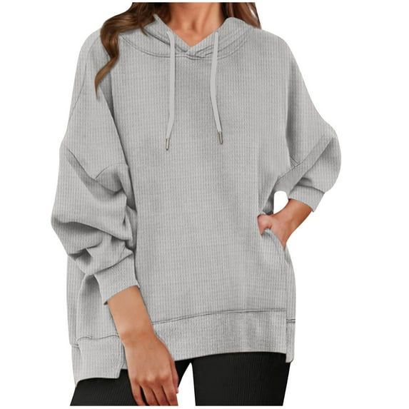 tarylea Hoodies for Women Drawstring Sweatshirt Oversized Solid Color Long Sleeve Tunic Casual Loose Fall Athletic Tops
