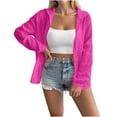 thumbnail image 1 of tarylea Hoodies for Women Full Zipper Long Sleeve Elastic Cuff Jackets Solid Color Lightweight Sunproof Tops Casual Loose Outwear Tops, 1 of 4