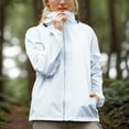 thumbnail image 1 of tarylea Hoodies for Women High Neck Drawstring Full Zipper Jackets Solid Color Cinch Cuff Tops Casual Waterproof Windproof Loose Tops, 1 of 9