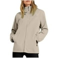 thumbnail image 1 of tarylea Hoodies for Women High Neck Full Zipper Jackets Solid Color Elastic Cuff Tops with Pockets Casual Waterproof Outdoor Tops, 1 of 7