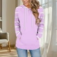 thumbnail image 1 of tarylea Hoodies for Women Long Sleeve Drawstring Pullover Color Blocked Sweatshirts Casual Loose Fall Dressy Tops with Pockets, 1 of 6
