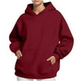 thumbnail image 1 of tarylea Hoodies for Women Oversized Long Sleeve Sweatshirt with Pocket Solid Color Pullover Casual Loose Basic Dailywear Tops, 1 of 6