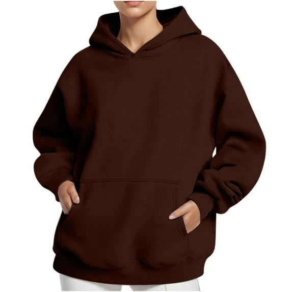 tarylea Hoodies for Women Oversized Long Sleeve Sweatshirt with Pocket Solid Color Pullover Casual Loose Basic Dailywear Tops