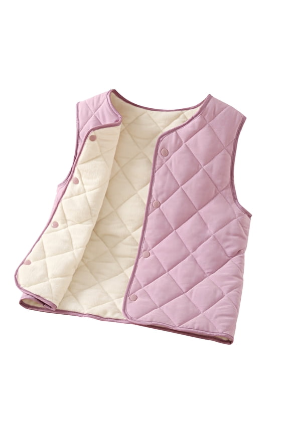 Infant Baby Boys Clothes Fleece Lined Button down Vests Button down Solid Color Sleeveless Jackets Casual Warm Winter Dailywear Toddler Tops for 2-9 Years