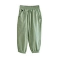 thumbnail image 1 of tarylea Infant Baby Girls Boys Pants Elastic Waist Cinch Bottom Pants Solid Color Loose Trouser with Pockets Casual Comfy Summer Outwear Dailywear Toddler Pants for 12 Months-11 Years, 1 of 3