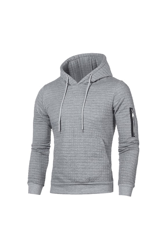 Men's Pullover Sweatshirt Hoodies Long Sleeve Drawstring Tops Casual Fitted Fall Solid Color Sweatshirts Top