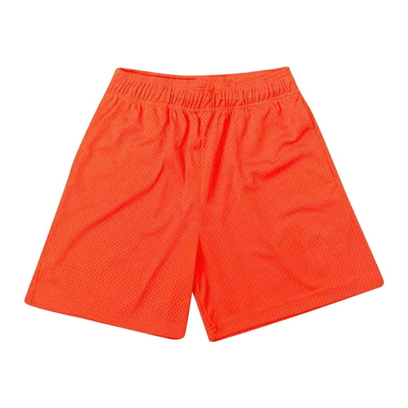 tarylea Men's Shorts Elastic Waist Mesh Shorts Wide Leg Solid Color Shorts with Pockets Casual Breathable Summer Workout Beach Shorts