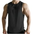 thumbnail image 1 of tarylea Men's Tank Tops Crew Neck U Shaped Hem Crop Tops Solid Color Sleeveless Shirts Casual Loose Breathable Summer Workout Tops, 1 of 6