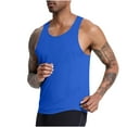 thumbnail image 1 of tarylea Men's Tank Tops Scoop Neck Wide Strap Mesh Shirts Solid Color Loose Tops Casual Summer Running Workout Breathable Tops, 1 of 5