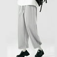 thumbnail image 1 of tarylea Mens Pants Wide Leg Drawstring Trousers Solid Color Elastic Waist Pants with Pockets Casual Dressy Summer Dailywear Pants, 1 of 9