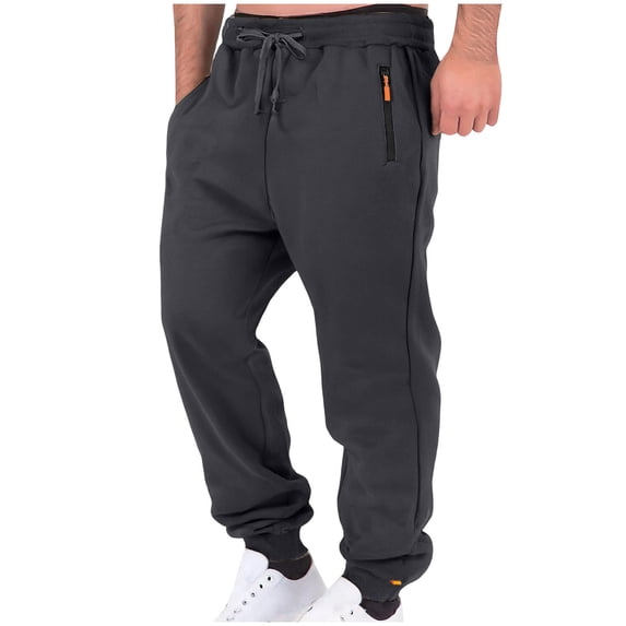 tarylea Mens Sweatpants Cinch Bottom Elastic Waist Drawstring Trousers with Zip Pockets Casual Loose Workout Athletic Pants